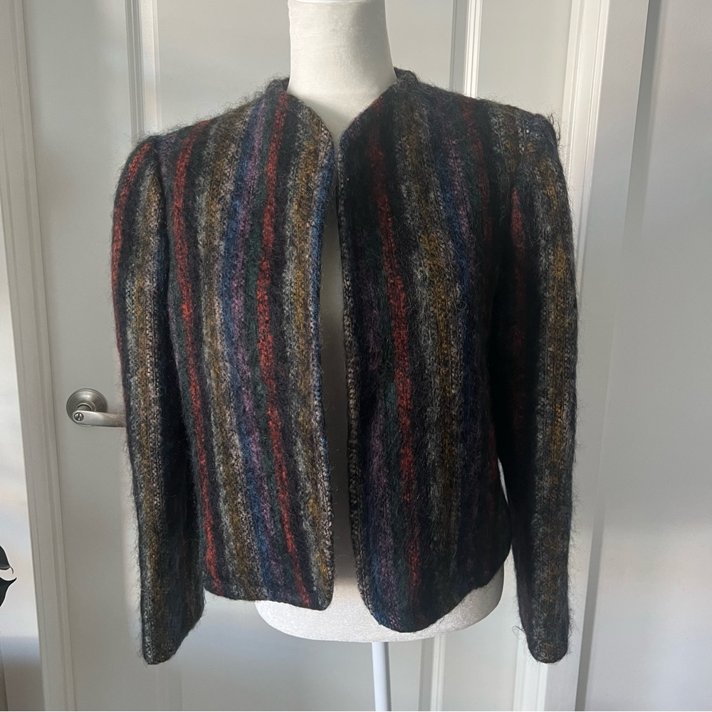 Frankie Welch Vintage Short Mohair Wool Blazer Coat Size 14-runs small.